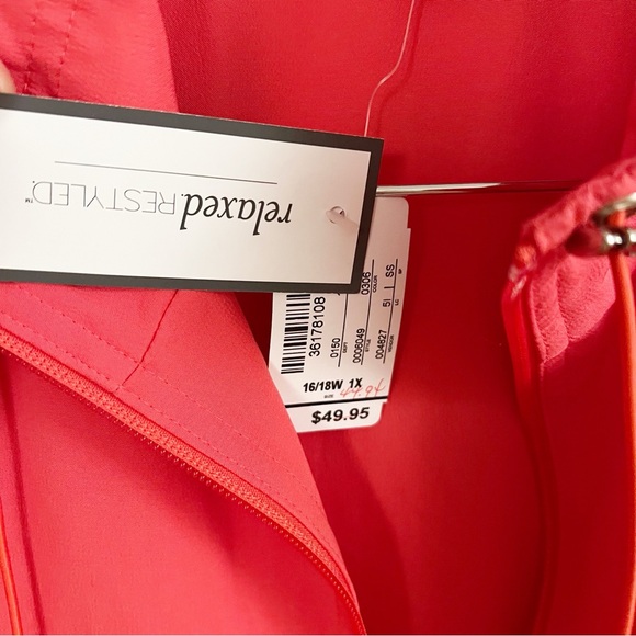 CJ Banks Pink Full Zip Front Lightweight Coat NEW Size 1X 3/4 Sleeves - Picture 6 of 10